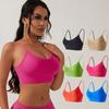 Women's Y Back Sports Bra - Padded Low Impact Spaghetti Thin Strap Workout Yoga Top