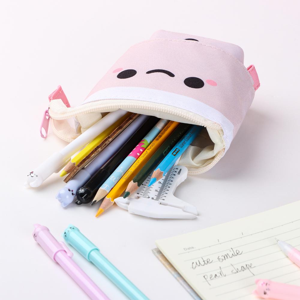 New School Supplies Canvas Stationery Storage Box Makeup Pouch Telescopic Pen Bag Pencil Case