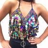 Women Dance Wear Nightclub Tassel Belly Dance Bra Halter Bra Show Costumes Performance Top
