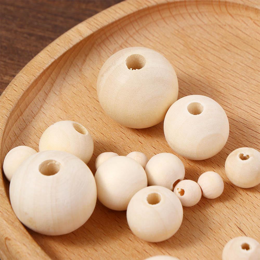 Unfinished Bracelet Jewelry Making Charms Necklace Accessories Loose Beads Round Balls Wood Beads