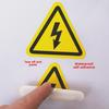 10 Yellow PVC Warning Stickers - 35mm, Electric Shock Hazard for Electrical Cabinets