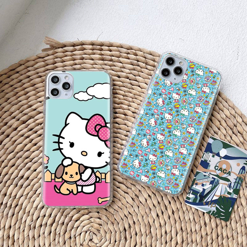 Чехол KT59 Hello Kitty Girl для Samsung A04 A14 A23 A34 A54 M23 M33 M52 M53 Realme 10 9 C30S C35 C55 VIVO Y02S Y21 Y33S Y51 X80 Pro, прозрачный чехол