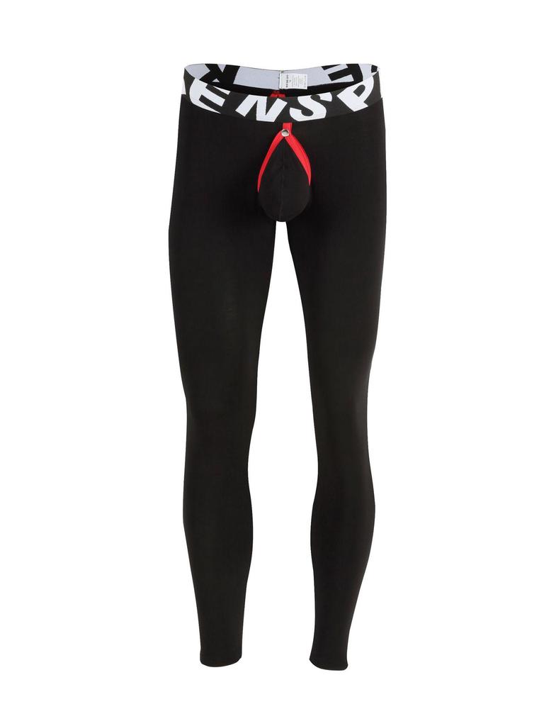 Мужские хлопковые базовые леггинсы для кросс-кантри: Фронтальная застежка, Высокая эластичность, Дышащий, Плотно прилегающий, U-выпуклый дизайн, Длинное нижнее белье.