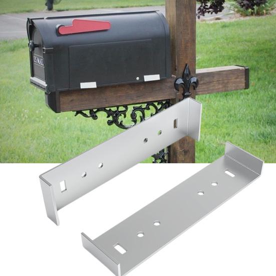 2Pcs Metal Mailbox Mounting Bracket with Screws Rustproof Corrosion Resistant Strong Load-bearing Mailbox Installation Kit