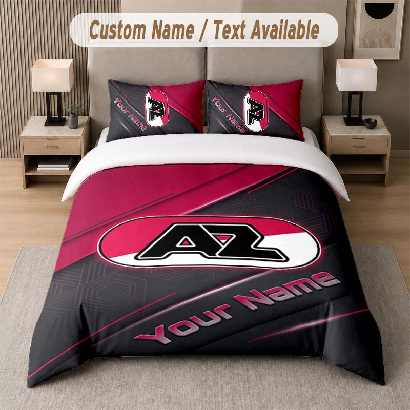 Custom Bedding Set AZ Alkmaar Pattern, Print Name Text 1 Duvet Cover plus 2 Pillowcases Home Textile