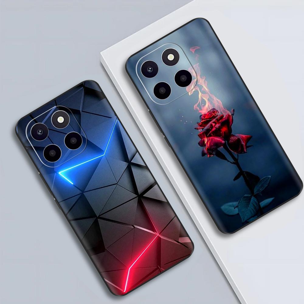 Чехол для Honor X6c Милый ТПУ Силиконовый Чехол для Телефона Для Honor X6c Задняя Крышка HonorX6c X 6C С Принтом Цветов Мягкий Силикон Coque Fundas