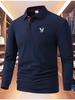 Men's Polo Shirts - Casual Golf Shirts for Men Fashion Button Tops Long-Sleeve for Sports And Everyday Wear, Durable Fabric, Comfortable Material