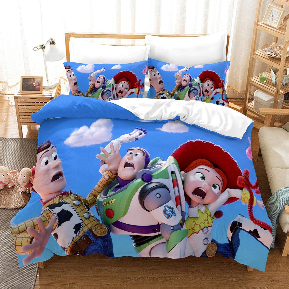 Factory 3D Digital Printing Quilt Set Three-Piece Cartoon Animation Thickened Grinding Kit
