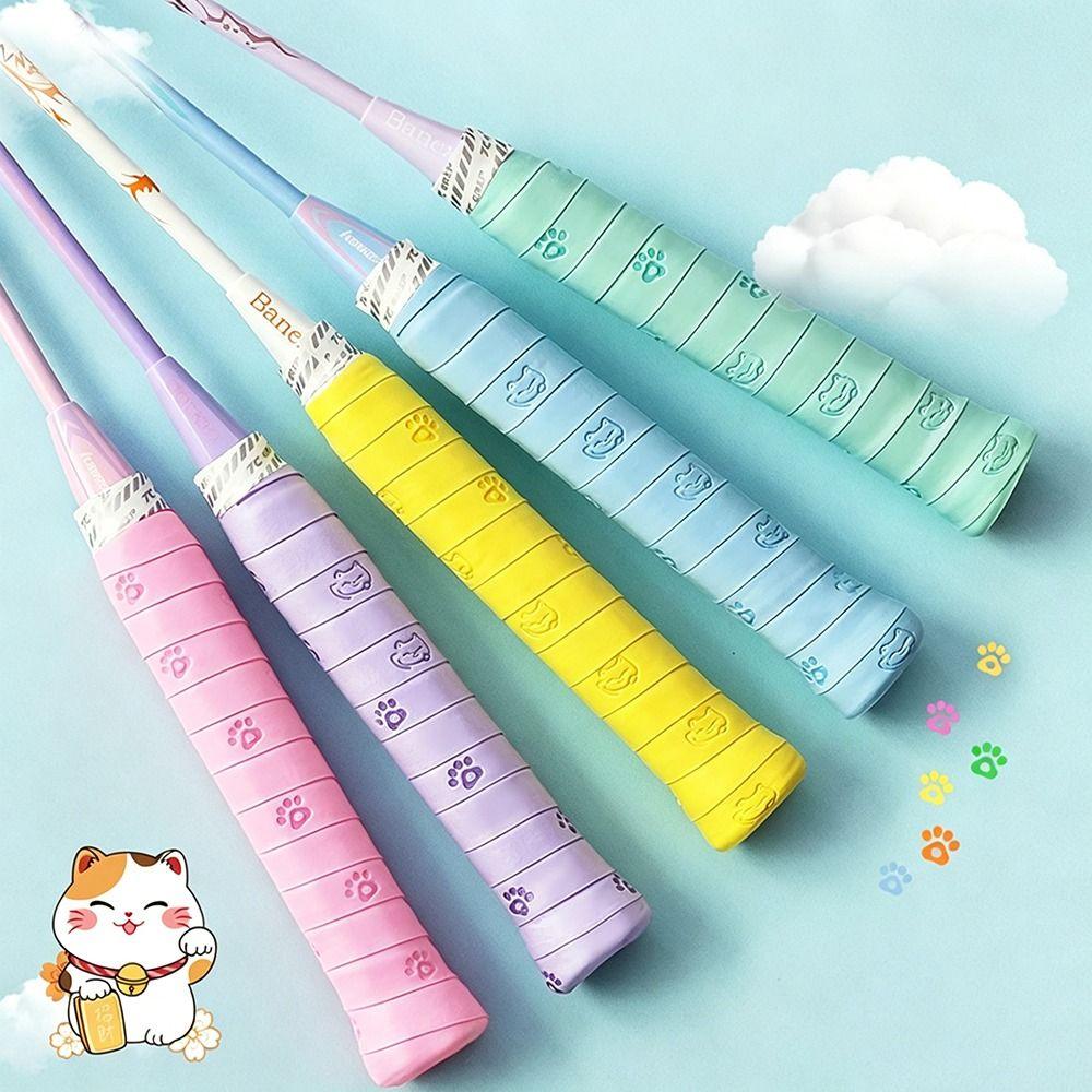 Cat Claw Print Badminton Racket Grips Wrap Sweat-Absorbent Tennis Racket Grip Tape Outdoor Sports