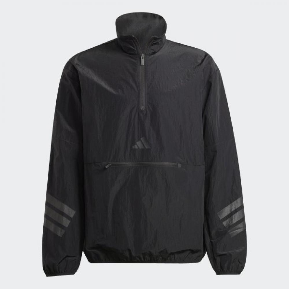 Adidas Мужская толстовка Future Icon 3S Woven Half Zip с капюшоном, ветровка, черная