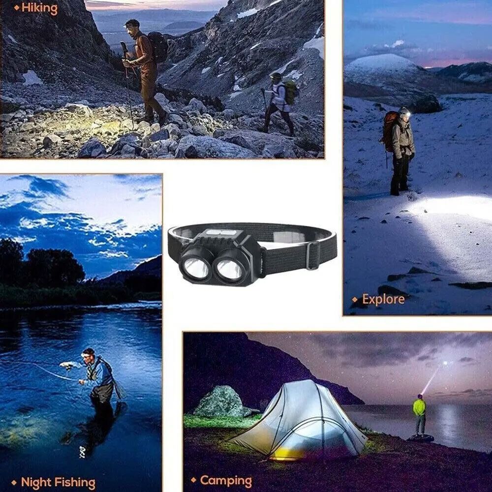 Waterproof LED Headlamp Head-mounted Flashlight New Night Fishing Headlight Outdoors