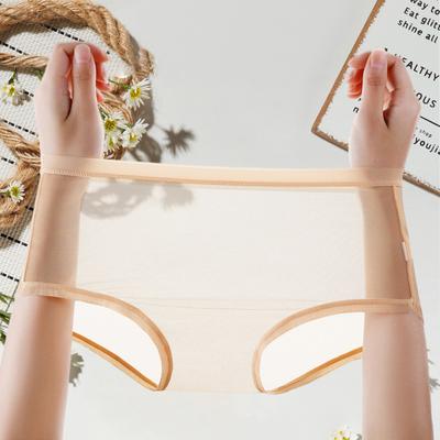 Сексуальные прозрачные трусики для женщин больших размеров, прозрачное сетчатое нижнее белье, бесшовные, со средней посадкой, тонкие трусы