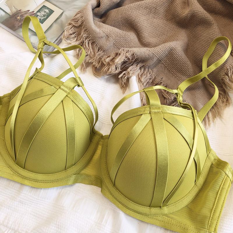 Новый цветной комплект нижнего белья, сексуальный полый комплект с бюстгальтером пуш-ап, женский классический бандажный бюстгальтер, летний кружевной комплект больших размеров с бюстгальтером и трусиками
