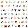 100-Piece Set of Orchestra Musical Instrument Stickers: Creative Stationery, Water Cup, Luggage, Notebook Decor, Waterproof Graffiti Decals