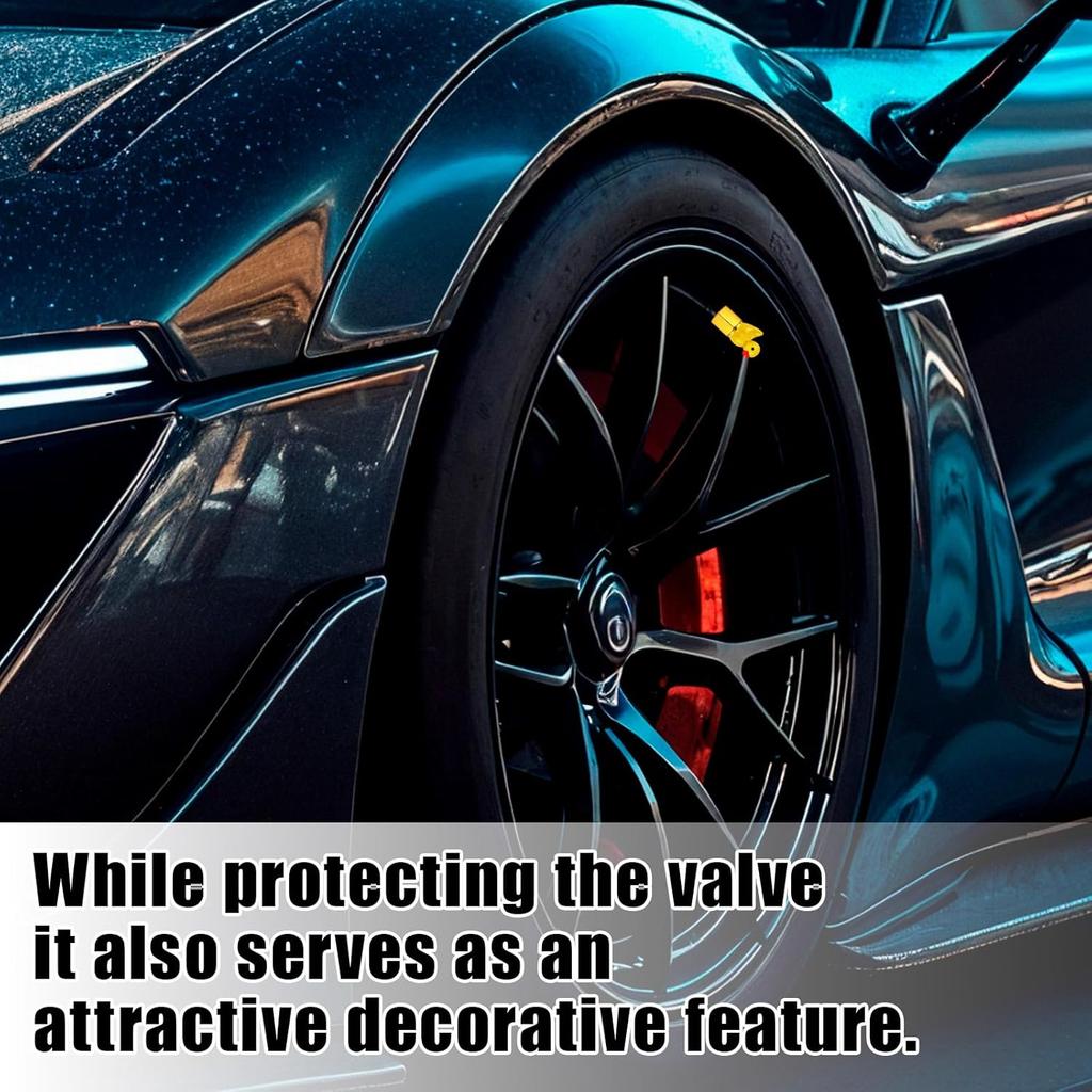 4 Pcs Cute Duck Tire Valve Stem Cap, Decorative Tires Valves Caps, Glow in The Dark Tire Valve Caps, Wheel Accessories, Universal for Cars,