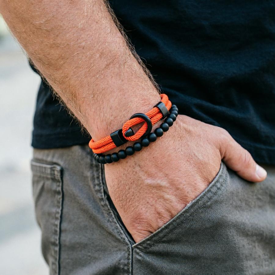 Noter New 2Pcs Men Bracelet Set 10 Color Options Premium Selected 4mm Cord Leisure Versatile Accessories 2 Sizes Available Joias
