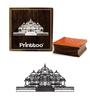 Printtoo Square Akshardham Temple Pattern Деревянный резиновый штамп Craft Textile-2 x 2