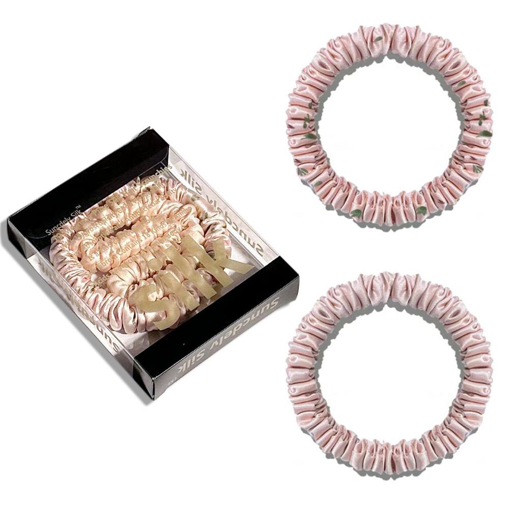 1 коробка, резинки для волос из 100% чистого шелка шелковицы, шелковые резинки для волос, резинки для волос, узкие резинки для волос, держатели для хвостиков, аксессуары для ухода за волосами