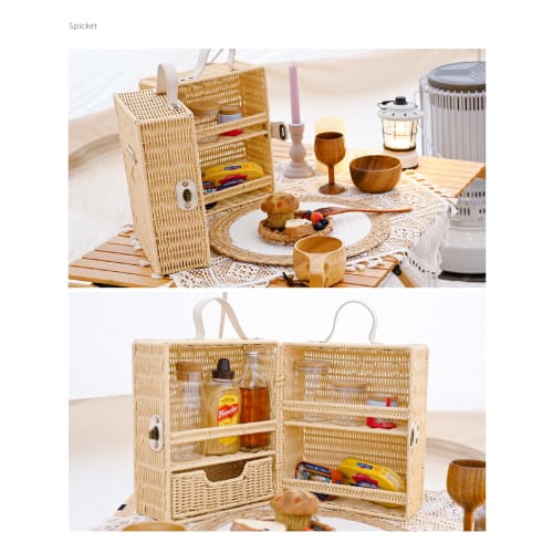 Многофункциональный ящик для хранения S'more, корзина для пикника, ящик для специй, пикник, на открытом воздухе, ящик для хранения кепок (Кран)