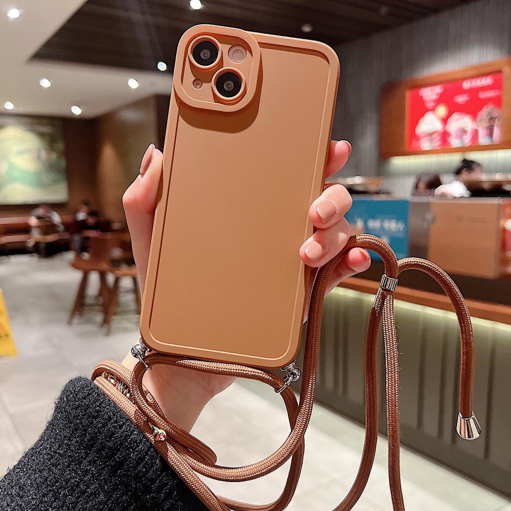 Силиконовый чехол с ремешком-цепочкой для Samsung S22 S23 S21 ultra S20 Fe A33 A53 A12 A22 A32 A52 A72/Redmi 9 9A 9T, мягкая задняя крышка из ТПУ ярких цветов