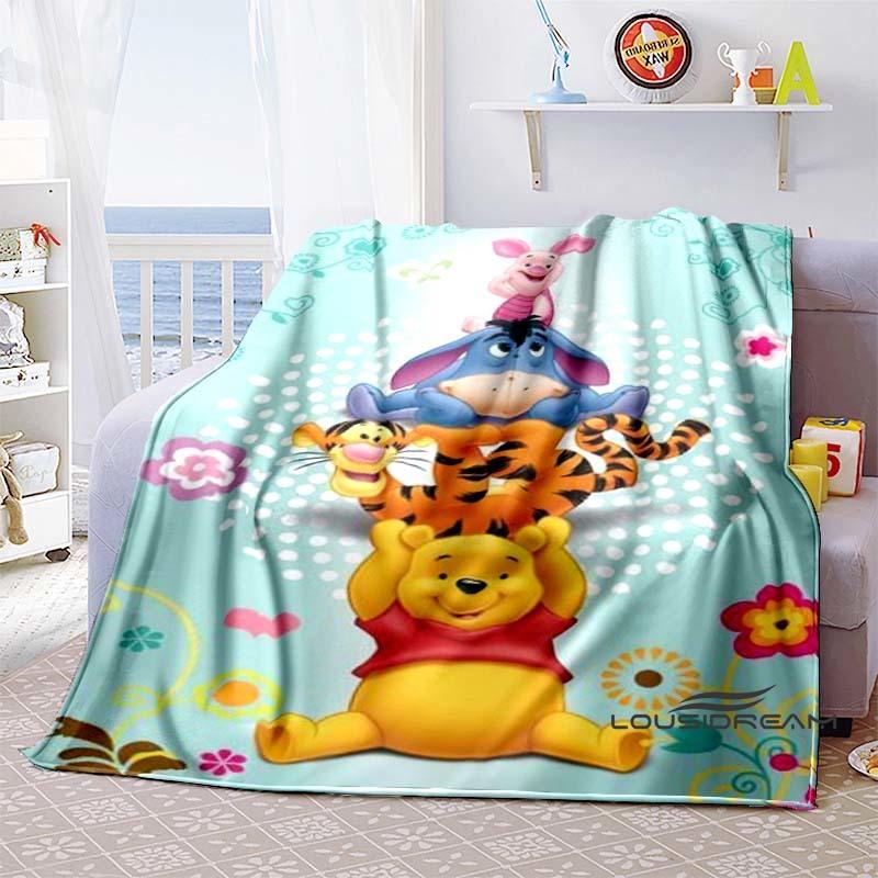 Pooh Bear Cartoon Pattern Blanket, Suitable for Sofas, Bedrooms, Offices, Naps, and The Perfect Gift.
