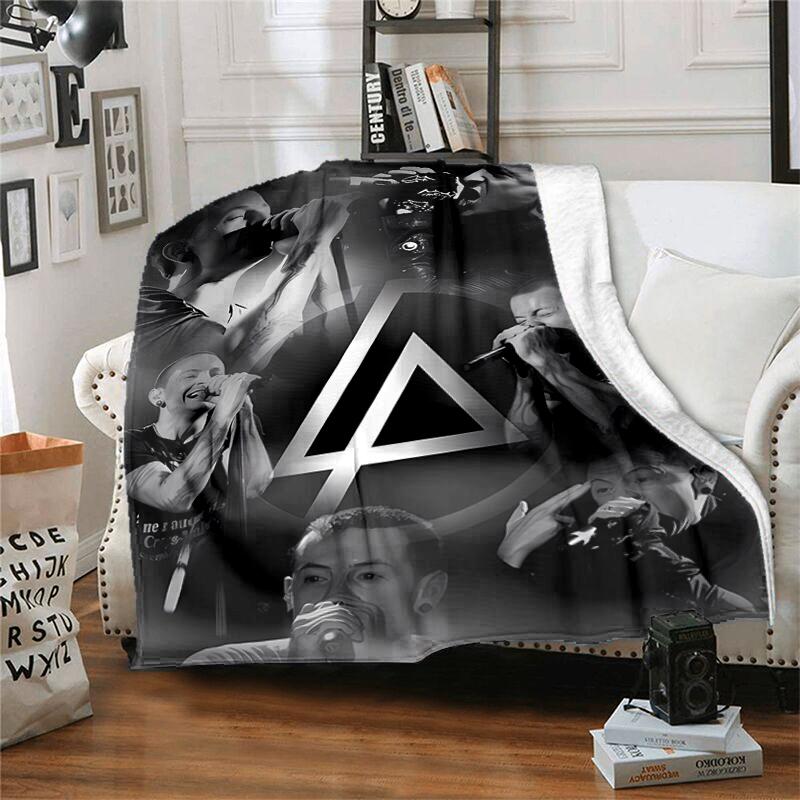 1pc Blanket Linkin Park Print Design, Lightweight Blanket for Sofa, Bed- Soft &Warm, Gift for All Seasons like Christmas, Halloween