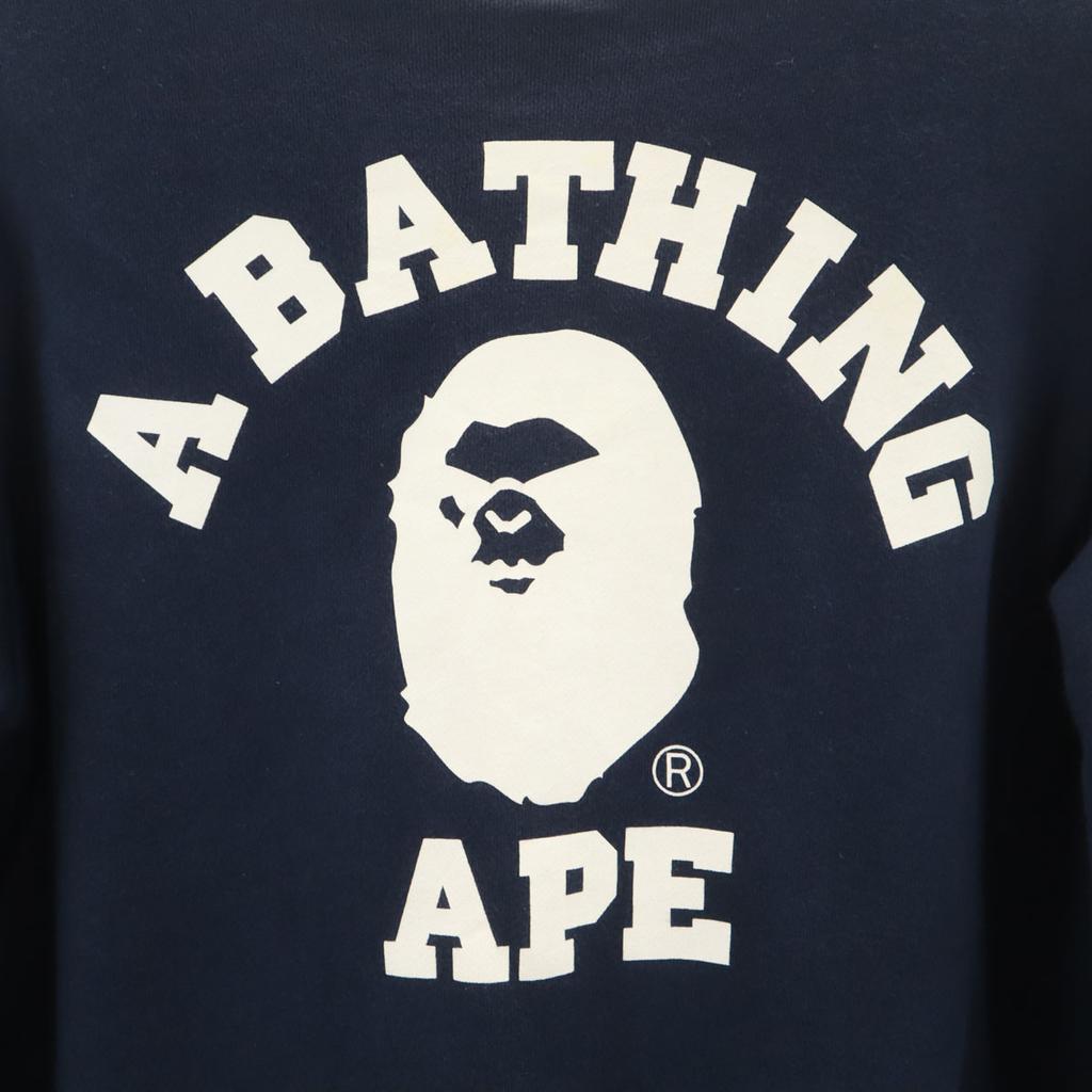 A Bathing Ape Свитшот-тренер с длинным рукавом, двусторонний, серый, мужской, б/у
