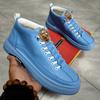 Модная мужская кожаная повседневная обувь Весна и осень новая дизайнерская принтованная модная обувь на шнуровке на плоской подошве
