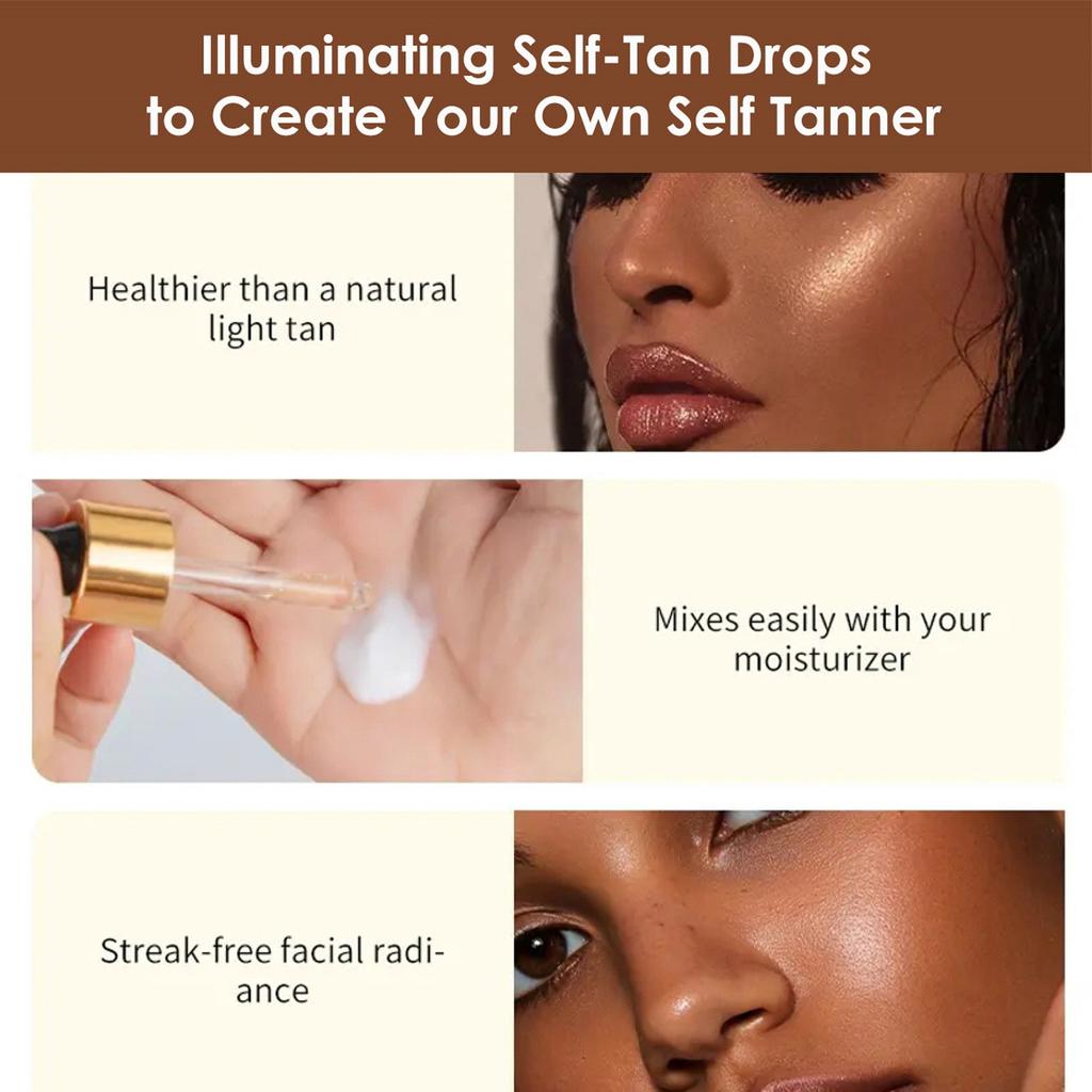 Self Tanning Drops Tanning Oil For Body Nourishing Sunless Bronzing Drops Natural Self Tanning For Women Men Teens Eolaks30ML