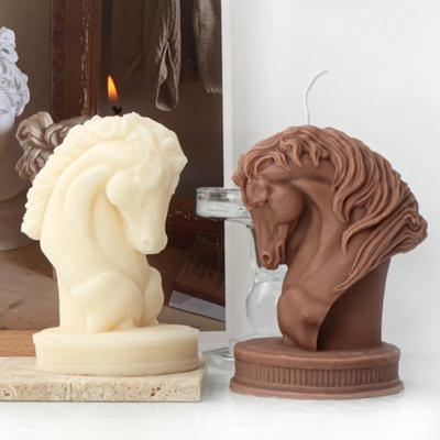 1 шт., голова лошади, статуя, свеча, силиконовая форма, бюст, езда, скульптура, художественная фигурка, животное, пони, форма для свечи