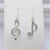 New Brand Summer Music Note Drop Crystal Dangle Drop Earring Fashion Accessories Earrings Jewelry