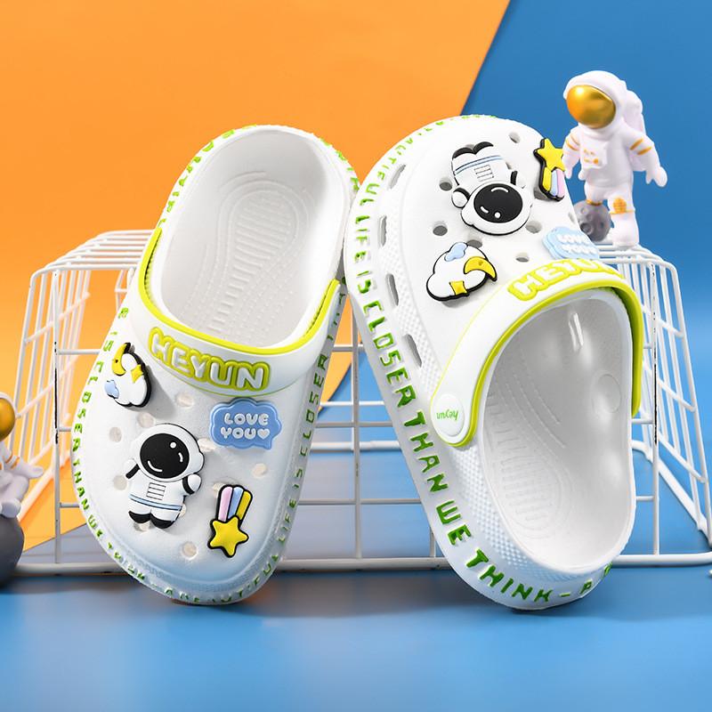 Удобные Дышащие Летние Мультяшные Клоги для Девочек и Мальчиков для Игр в Помещении и на Открытом Воздухе