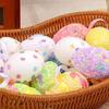6PCS Colorful Easter Egg Hanging Ornament Foam Simulation Egg Pendant  Happy Easter Decorations