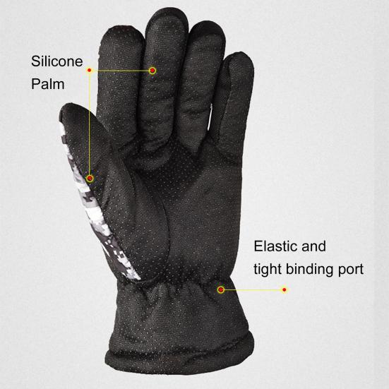 1 пара зимних камуфляжных перчаток для велоспорта, теплые, ветрозащитные, водонепроницаемые, регулируемые, для холодной погоды, для мужчин и женщин, перчатки с полным пальцем для езды на мотоцикле, катания на лыжах