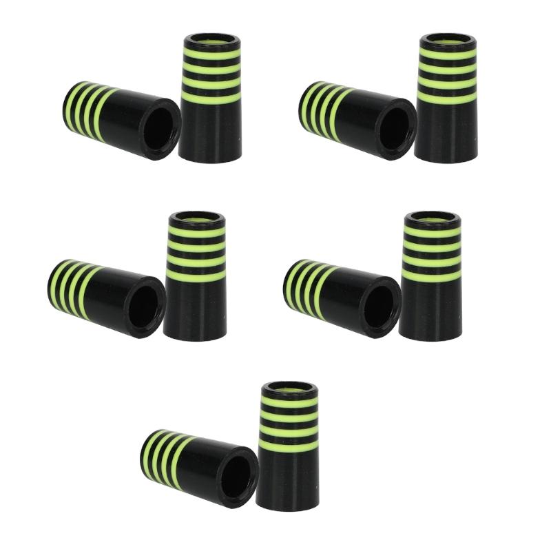 10Pcs Professional Golfing Iron Ferrules for 0.35Inch Tapered Parallel Shafts Colorful Striped Golfing Tapered Ferrules 69HD