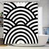Современная черно-белая полосатая шторка для душа для декора ванной комнаты Высококачественная водонепроницаемая ткань с набором держателей и колец (белый)