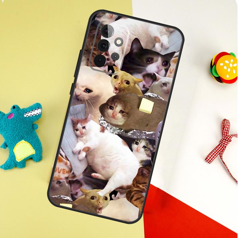 Мемы с плачущим котом и собакой для Samsung Galaxy A05 A06 A16 A54 A34 A14 A55 A35 A15 A53 A33 A13 A22 A32 A52 Чехол для телефона