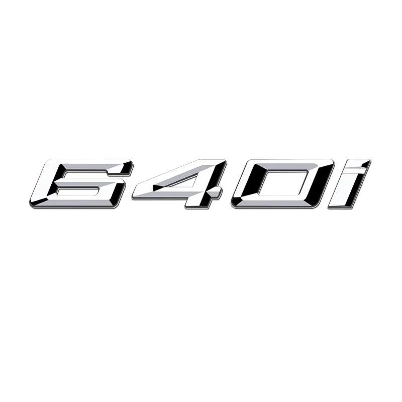 FD23-3D Car Tail Trunk Letter car sticker 630i 640i 630d GT Black Silver Emblem Sticker For BMW 6 Series GT E63 E64 F06 F12 F12 G32