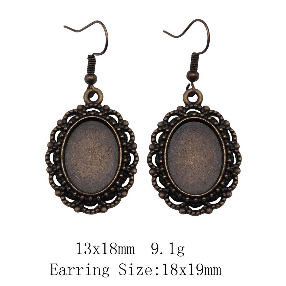 Подарки для женщин Винтажные серьги Овальные серьги-крючки Стеклянный кабошон Основание Подставка Подставка Серьги-подвески и подвески Женские сумки Серьги