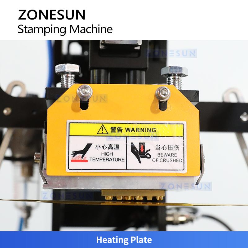 ZONESUN ZY-819K2 Пневматическая автоматическая машина для тиснения горячей фольгой, машина для тиснения логотипа на коже, штамп для логотипа, машина для горячих слов