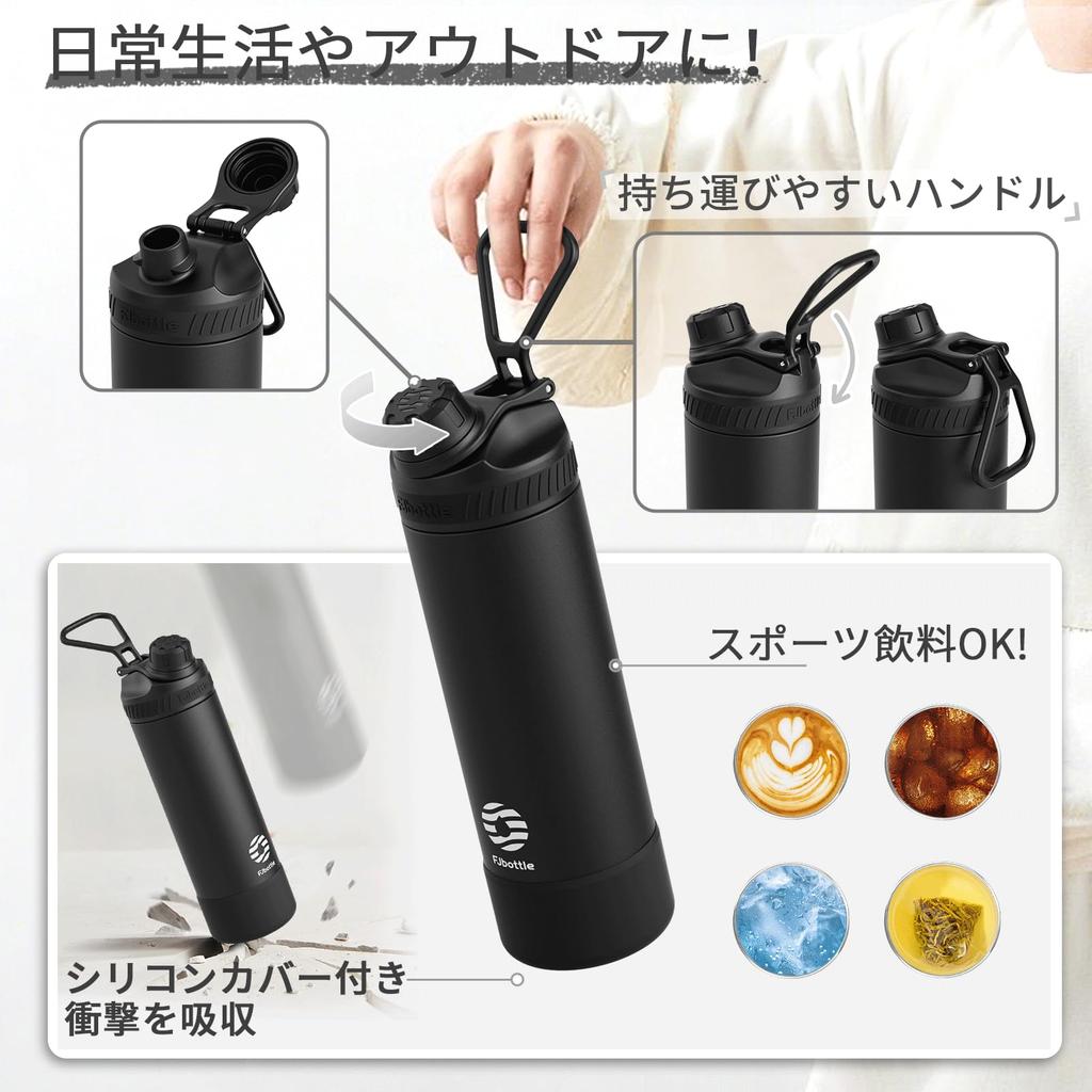 Бутылка для воды FJbottle объемом 710 мл с вакуумной изоляцией, винтовая крышка для питья с ручкой, спортивная бутылка объемом 7 литров, совместимая со спортивными напитками, большая