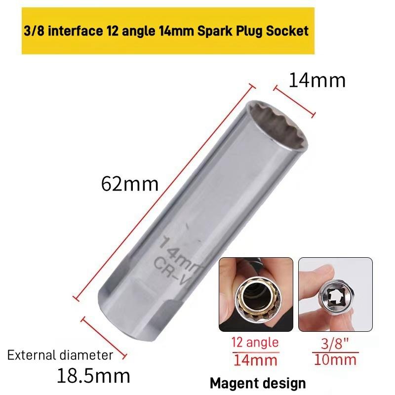 Универсальный ключ для свечей зажигания, магнитный ключ для снятия осколков свечей зажигания, автоматический инструмент для ремонта 12/14/16 мм
