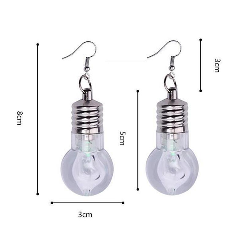 1 пара креативных женских забавных светящихся сережек-подвесок в виде лампочки, женские разноцветные лампочки, серьги-кольца, подарок лучшим друзьям