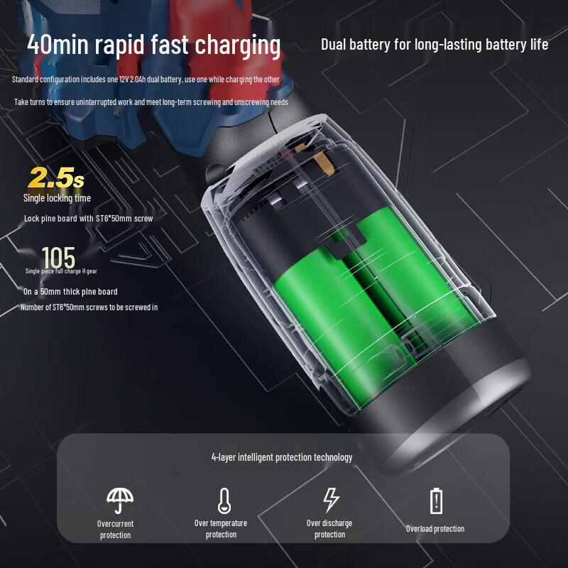 Dongcheng 12V Brushless Impact Driver Drill CN plug (adapter included)