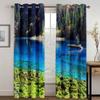 Natural Scenery Pattern High Shading Curtain Snow Mountain Lake Forest Cloud Sunset Waterfall Drape for Bedroom Hotel Studio