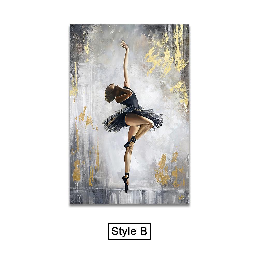 Abstract Ballet Dancer Canvas Painting Prints Posters Wall Art Pictures for Living Room Home Decoration Cuadros