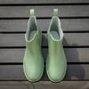 New Women's Short Tube Flat Bottomed Rain Shoes Seasonal Women's Water Shoes Winter Cotton Insulation Outdoor Rain Rubber Shoes