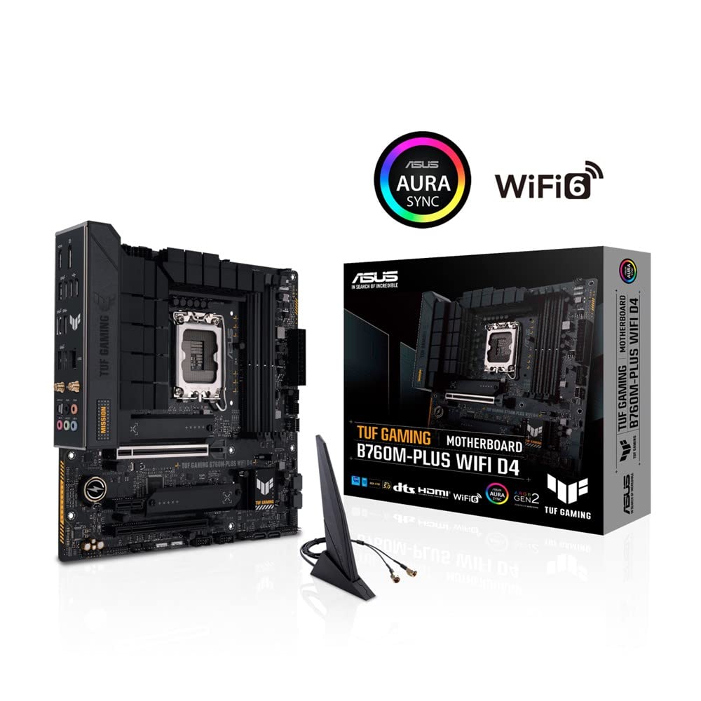 Asus INTEL Generation LGA1700 Compatible B760M Motherboard TUF GAMING WIFI D4 Domestic Authorized Distributor Product Micro ATX 13.12th B760M-PLUS /