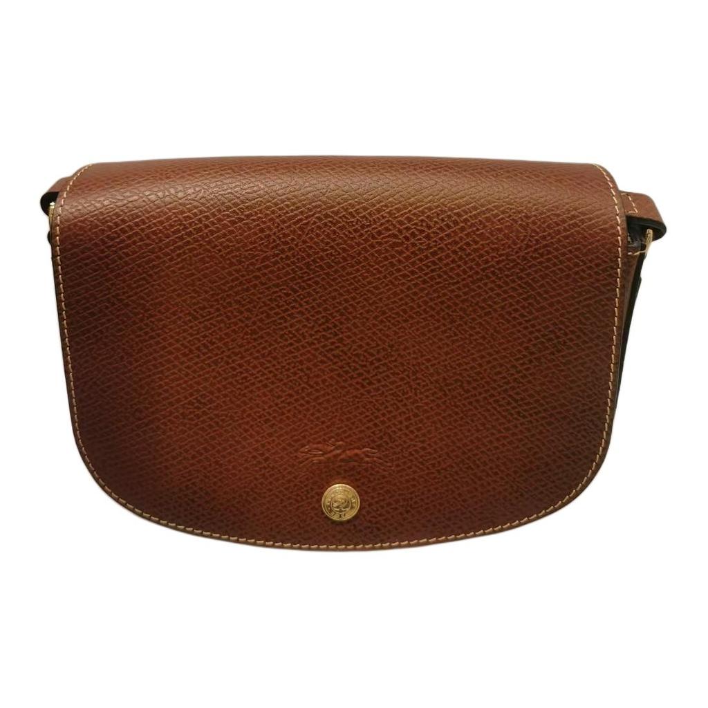 Longchamp Épure Gold Hardware Snap Closure Adjustable Shoulder Strap Russian Leather Shoulder Bag Women Shoulder Bag Brown 10296HYZ035