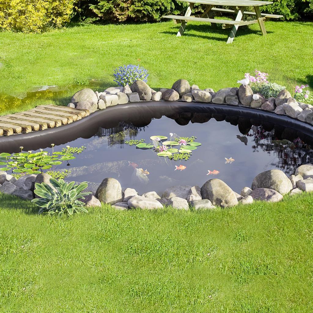 VEVOR Pond Liner, 9 x 10.6 m 1.5 mm Thickness, Pliable EPDM Material Pond Skins, Easy Cutting Underlayment for Fish or Koi Ponds, Water Features